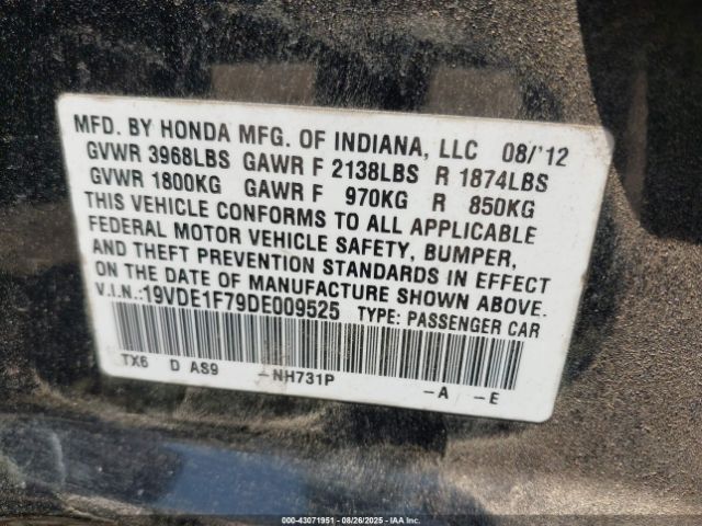 2013 ACURA ILX 19VDE1F79DE009525 Photo 8