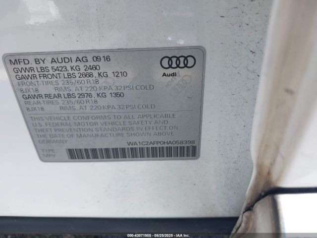 2017 AUDI Q5 WA1C2AFP0HA058398 Photo 8