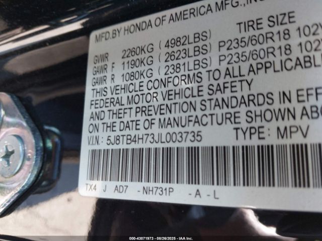 2018 ACURA RDX 5J8TB4H73JL003735 Photo 8