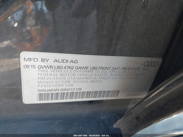 2016 AUDI A4 WAUAFAFL0GN012136 Photo 8