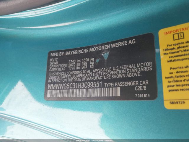 2017 MINI CONVERTIBLE WMWWG5C31H3C99551 Photo 8