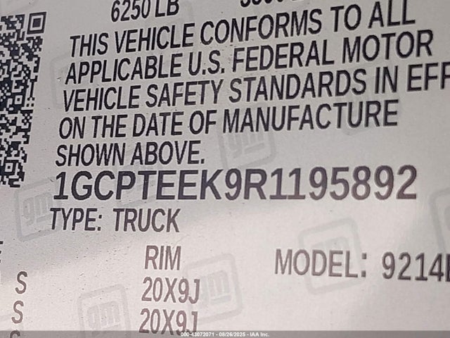 1GCPTEEK9R1195892 Chevrolet l3b
