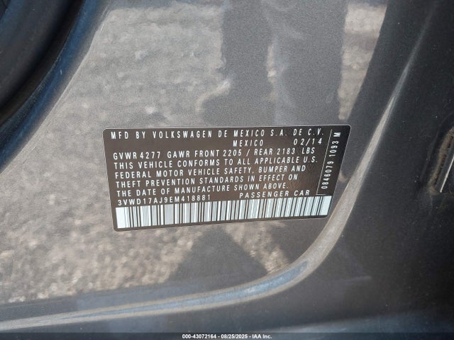 3VWD17AJ9EM418881 Volkswagen Jetta