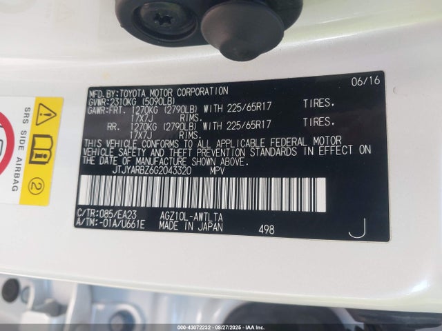 JTJYARBZ6G2043320 Lexus 8ar-fts