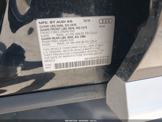 2018 AUDI Q5 WA1CNAFYXJ2167189 Photo 8