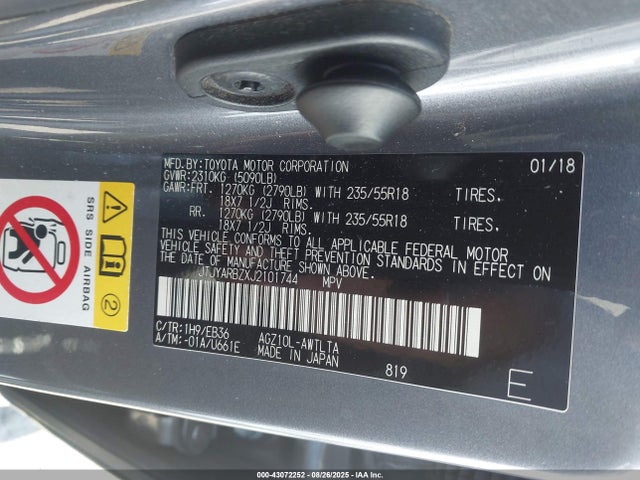 JTJYARBZXJ2101744 Lexus 8ar-fts