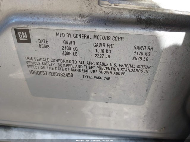 2008 CADILLAC CTS 1G6DF577280182458 Photo 8