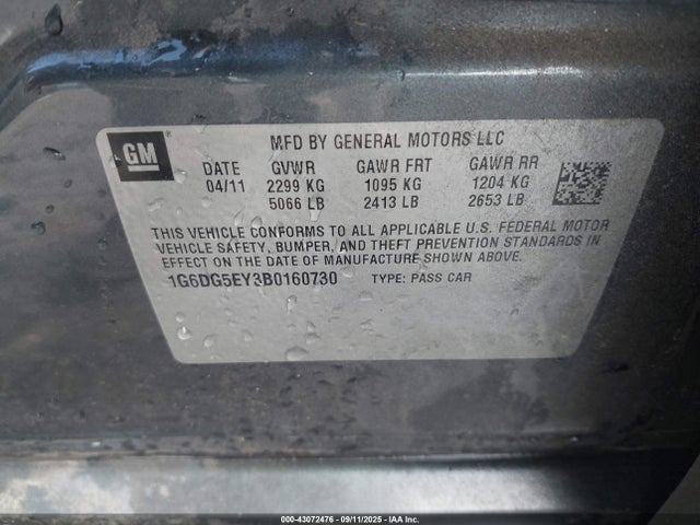 2011 CADILLAC CTS 1G6DG5EY3B0160730 Photo 8