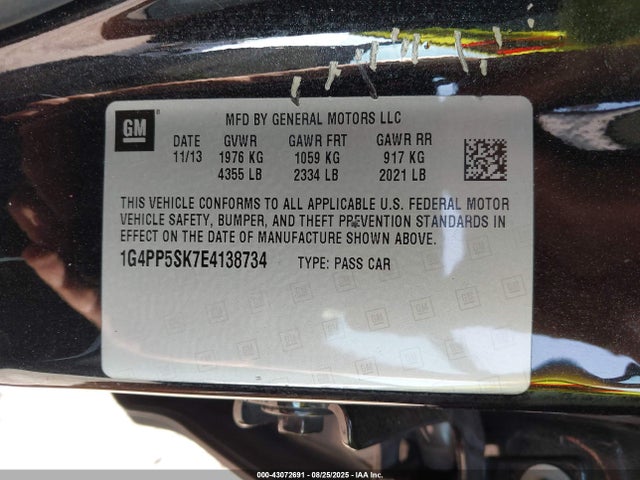 Aukcja sprzedaży 2014 Buick Verano, vin: 1G4PP5SK7E4138734, numer aukcji: 43072691
