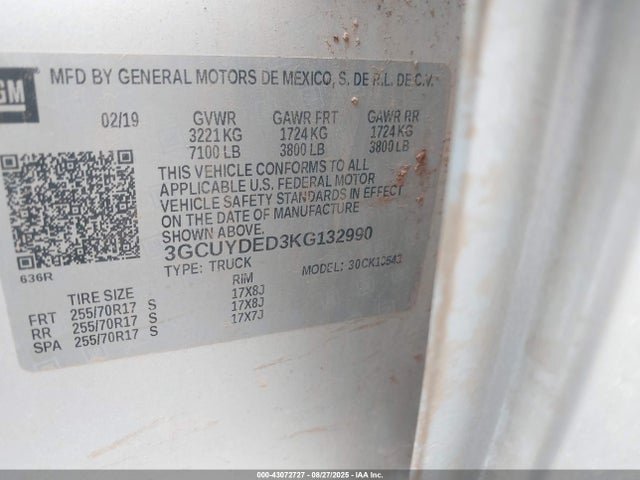 3GCUYDED3KG132990 Chevrolet l84 - di, dfm, alum, gen 5, var 2