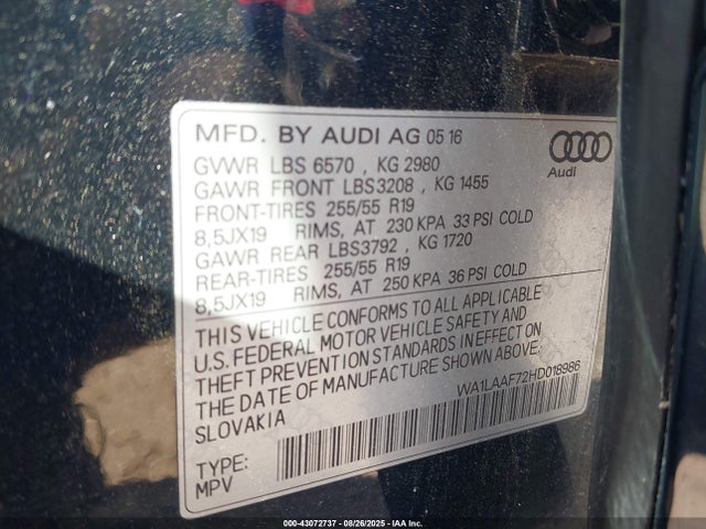2017 AUDI Q7 WA1LAAF72HD018986 Photo 8