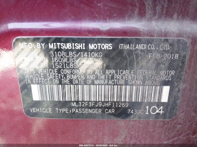 2018 MITSUBISHI MIRAGE G4 ML32F3FJ9JHF11269 Photo 8