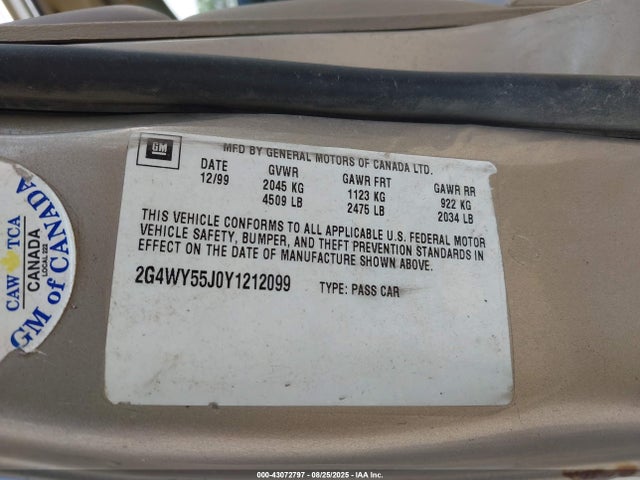 2000 BUICK CENTURY 2G4WY55J0Y1212099 Photo 8
