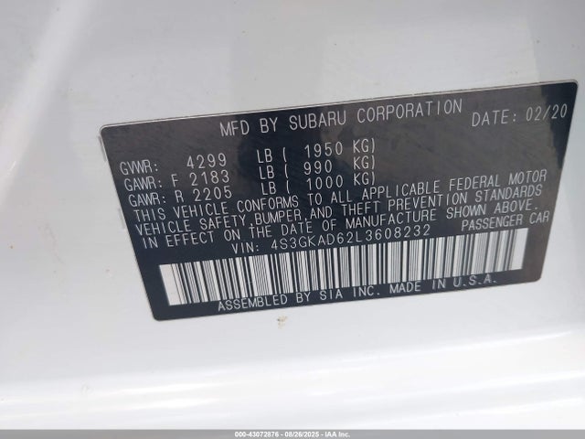 4S3GKAD62L3608232 Subaru Impreza