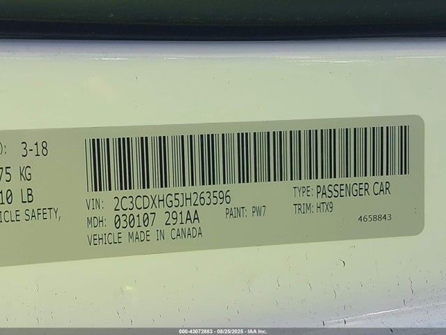 Dodge Charger 2018 2C3CDXHG5JH263596 Image 9