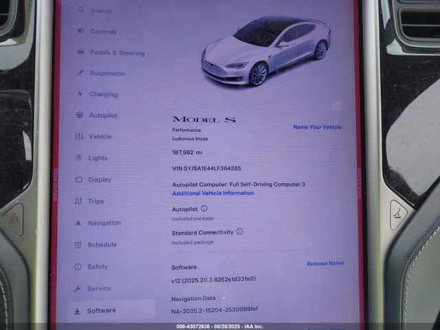 2020 TESLA MODEL S 5YJSA1E44LF364385 Photo 6