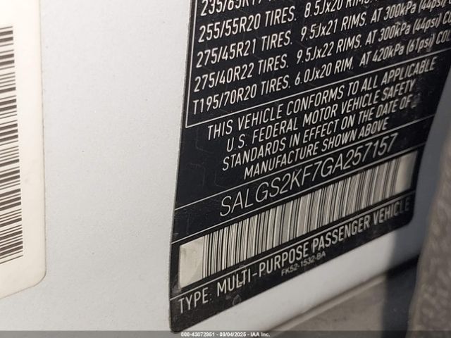 2016 LAND ROVER RANGE ROVER SALGS2KF7GA257157 Photo 8