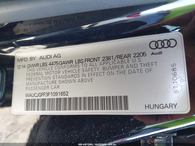 2015 AUDI A3 WAUCJGFF3F1091652 Photo 8