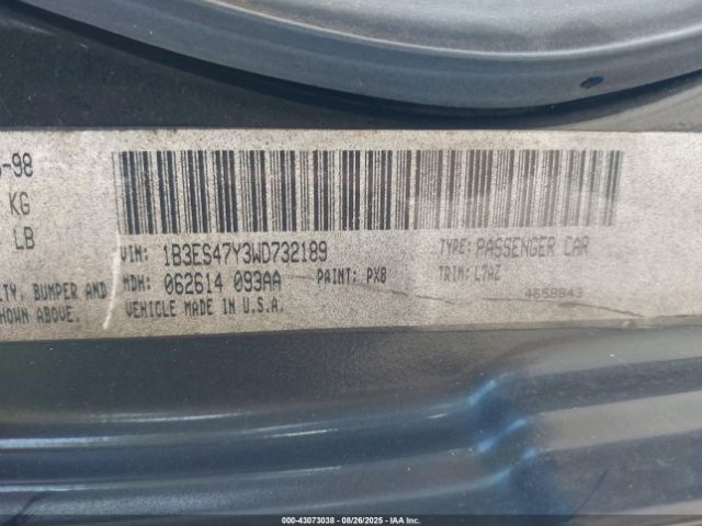 1998 DODGE NEON 1B3ES47Y3WD732189 Photo 8