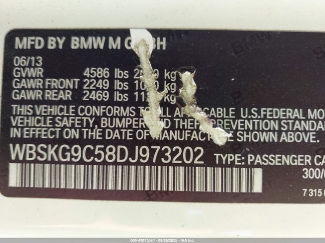 2013 BMW M3 WBSKG9C58DJ973202 Photo 8