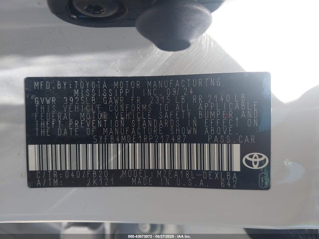 Toyota m20a-fks 2024 5YFB4MDE1RP217487 Image 9