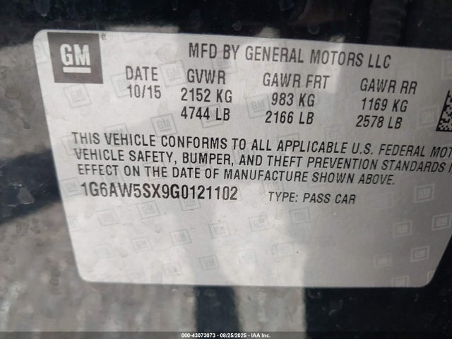 2016 CADILLAC CTS 1G6AW5SX9G0121102 Photo 8