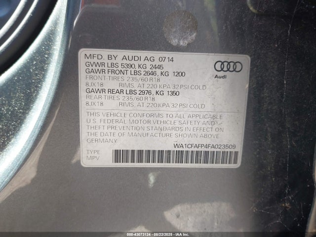 2015 AUDI Q5 WA1CFAFP4FA023509 Photo 8
