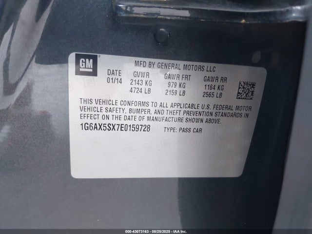2014 CADILLAC CTS 1G6AX5SX7E0159728 Photo 8