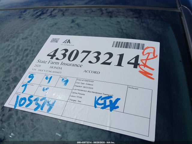 1HGCV1F36LA016631 Honda l15be