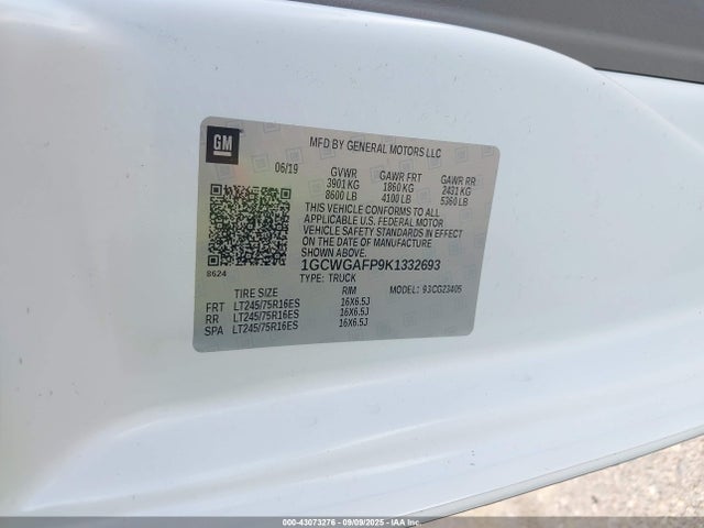 1GCWGAFP9K1332693 Chevrolet lv1 - sidi, vvt, e85 max, iron