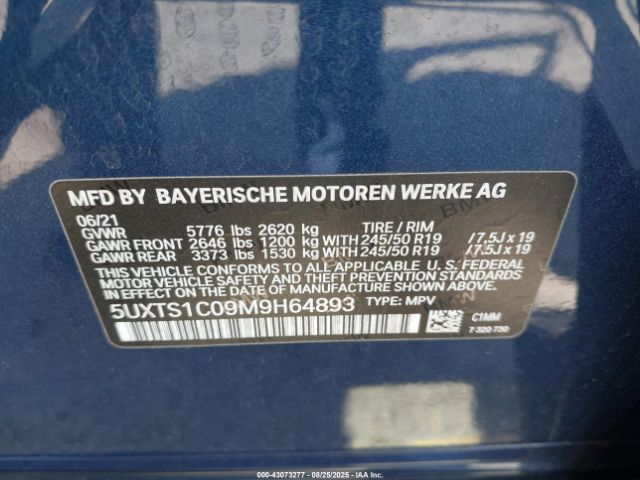 2021 BMW X3 PHEV 5UXTS1C09M9H64893 Photo 8