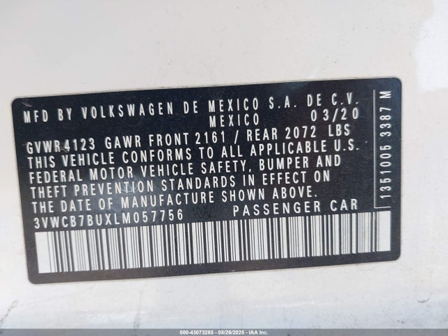 Volkswagen 1.4 tsi 2020 3VWCB7BUXLM057756 Image 9
