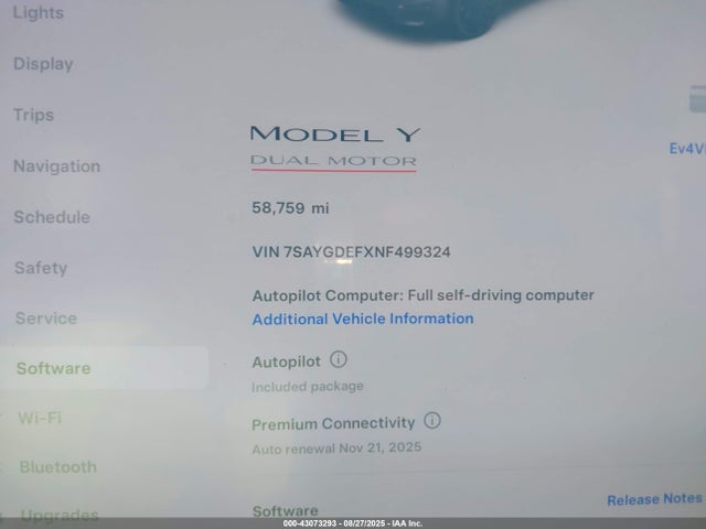 2022 TESLA MODEL Y 7SAYGDEFXNF499324 Photo 6