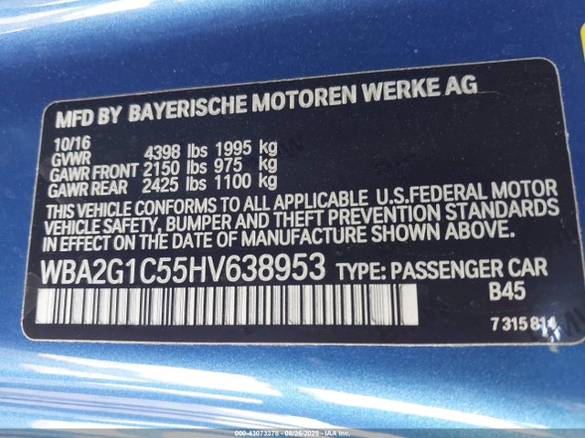 WBA2G1C55HV638953 BMW M240i
