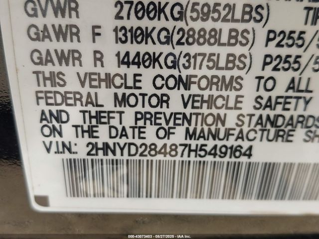 2007 ACURA MDX 2HNYD28487H549164 Photo 8