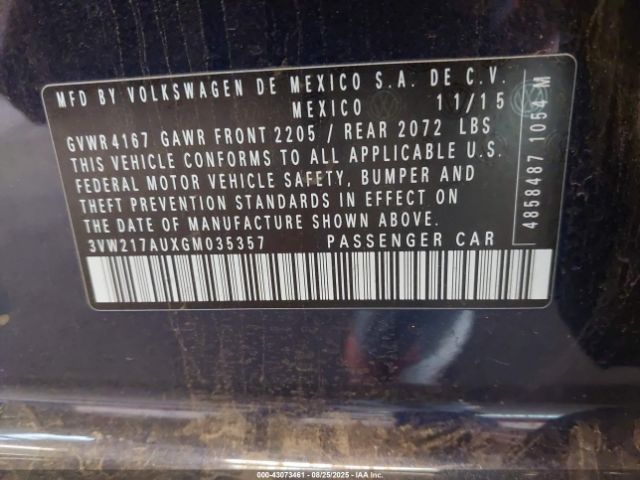 2016 VOLKSWAGEN GOLF 3VW217AUXGM035357 Photo 8