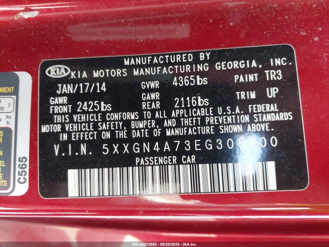 5XXGN4A73EG306800 KIA dohc gdi theta ii