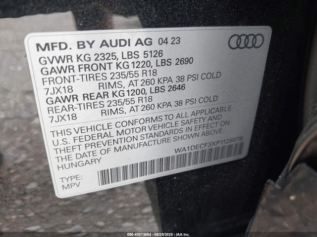 2023 AUDI Q3 WA1DECF3XP1128878 Photo 8