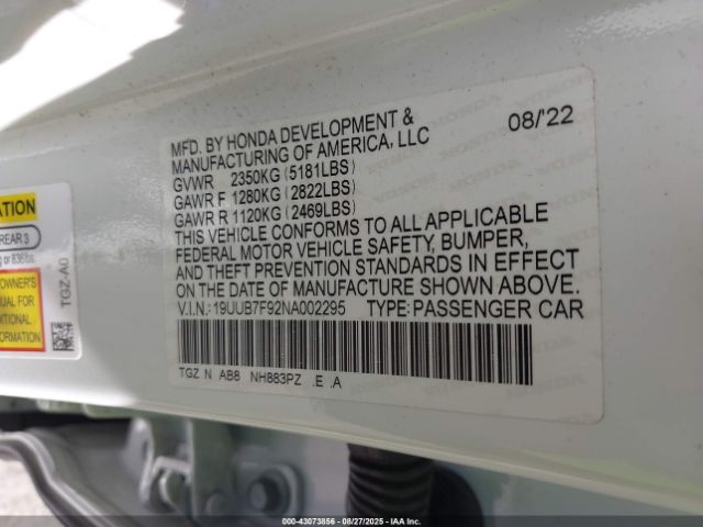 2022 ACURA TLX 19UUB7F92NA002295 Photo 8