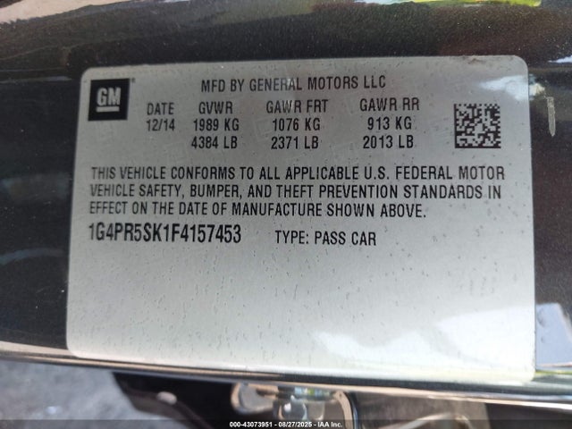 Buick lea 2015 1G4PR5SK1F4157453 Image 9