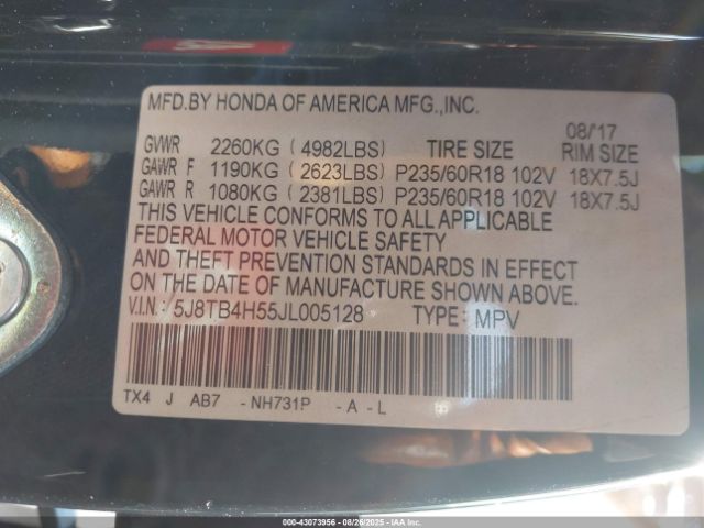 2018 ACURA RDX 5J8TB4H55JL005128 Photo 8