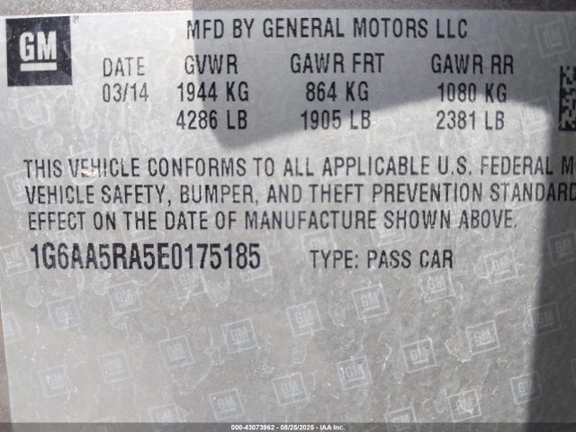 2014 CADILLAC ATS 1G6AA5RA5E0175185 Photo 8