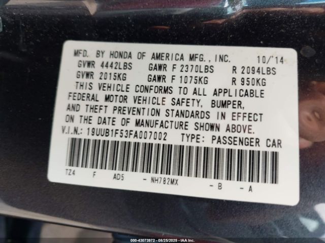 2015 ACURA TLX 19UUB1F53FA007002 Photo 8