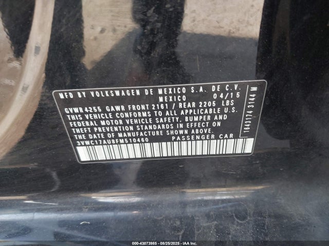 3VWC17AU8FM510460 Volkswagen 2015