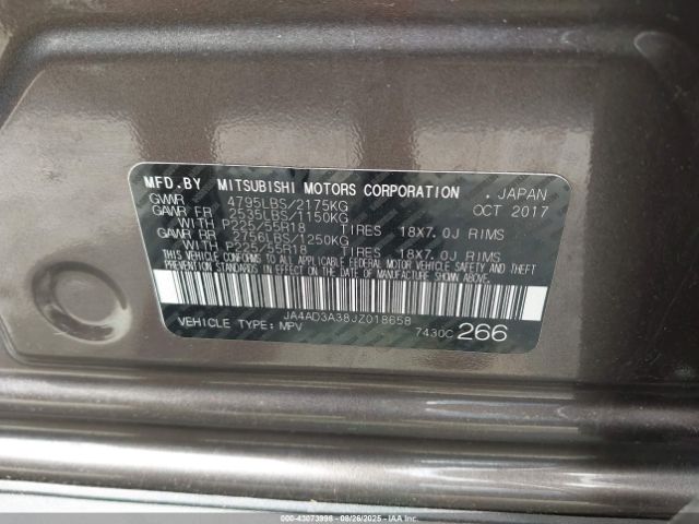 2018 MITSUBISHI OUTLANDER JA4AD3A38JZ018658 Photo 8