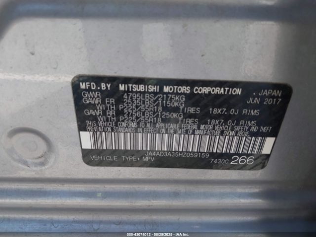 2017 MITSUBISHI OUTLANDER JA4AD3A35HZ059159 Photo 8