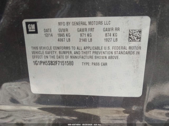 Chevrolet LUV 2015 1G1PH5SB2F7151580 Image 9