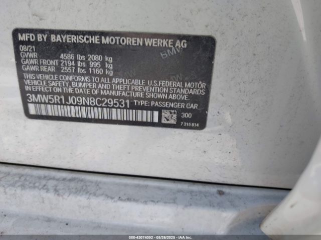2022 BMW 330I 3MW5R1J09N8C29531 Photo 8