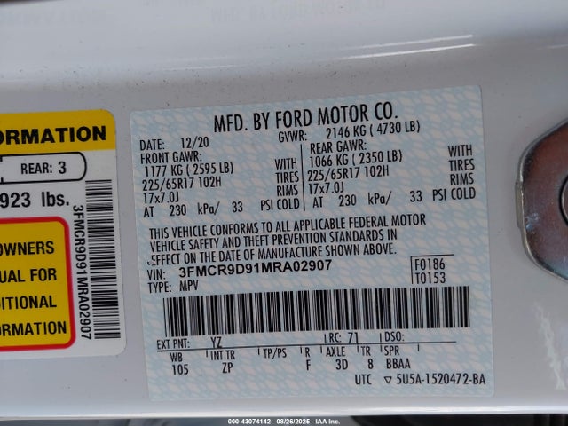 3FMCR9D91MRA02907 Ford gtdi