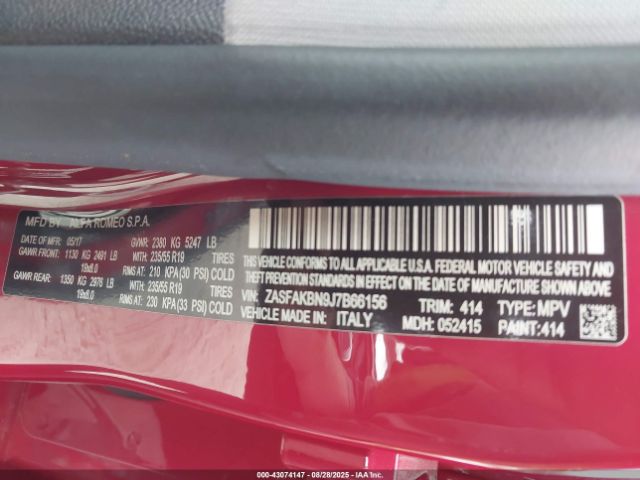 2018 ALFA ROMEO STELVIO ZASFAKBN9J7B66156 Photo 8